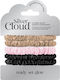Silver Cloud Combo Satin Skinny Scrunchie Satin Hair Ties 5 Pieces