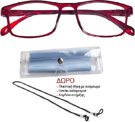 Panora Reading Glasses +2.00 in Red color 14076