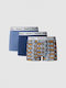 Herren Boxershorts Blue mit Mustern 3Packung