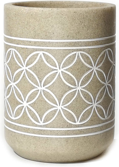 Bathroom Tumbler Geometric Shapes Beige Polyresin Artelibre 06511489
