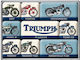 Nostalgic Μεταλλικά Μαγνητάκια Σετ 9 Τεμαχίων Triumph Model Chart