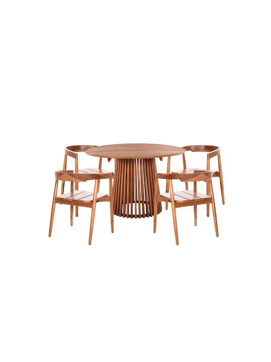Adonis Essgruppe 5-tlg. Hm21074.03 Runder Tisch Ø120cm & 4 Stühle