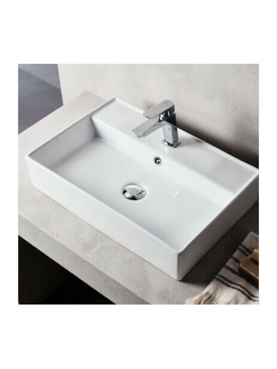 Freistehendes Waschbecken Tema New Strata 56x42 Weiß