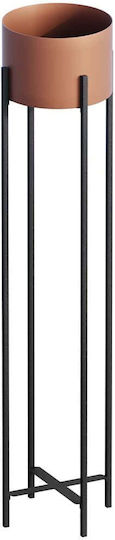 Aberto Design Саксия Металик Черен Със стойка 23x23x108εκ.