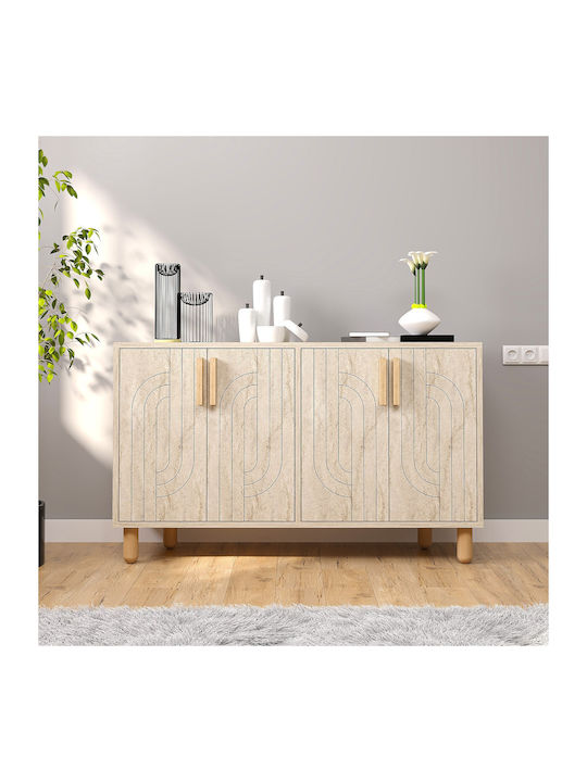 Bufet Rodney Travertine Beige-oak 120x29.6x73.6cm
