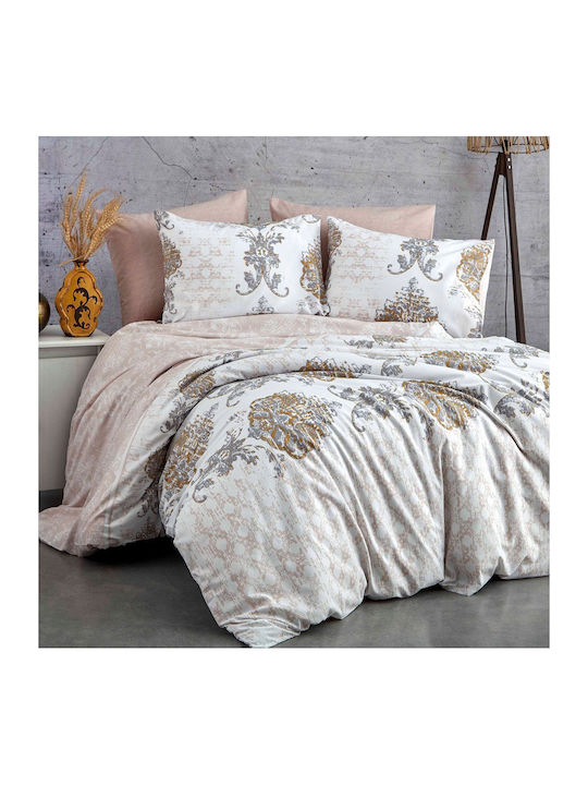 L'Εssentiel Maison Duvet Cover Set Cotton Double with 2 Pillowcases 200x220 Brown