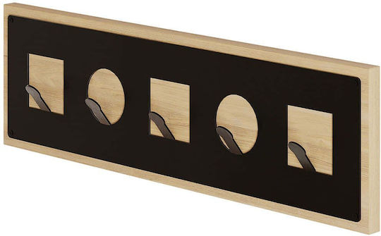 Hanah Home Metallische Wandhalterung 5 Haken 54,2x16x2cm