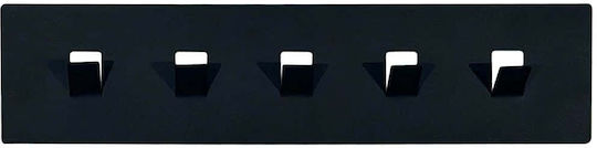 Wallity Wall Hanger Metal 5 Hooks Black 47.5x11cm