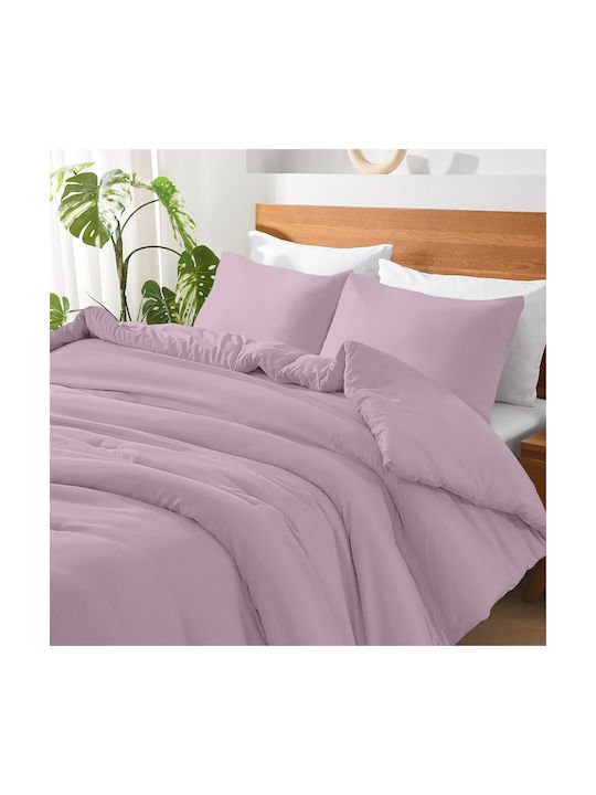 Lino Home Basico Μαξιλαροθήκη με Φάσα Lilac 50x...
