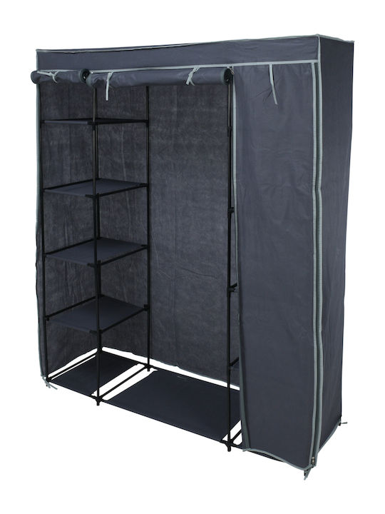Excellent Houseware Dulap din material textil cu fermoar și rafturi în culoarea Gri 141x45x167cm