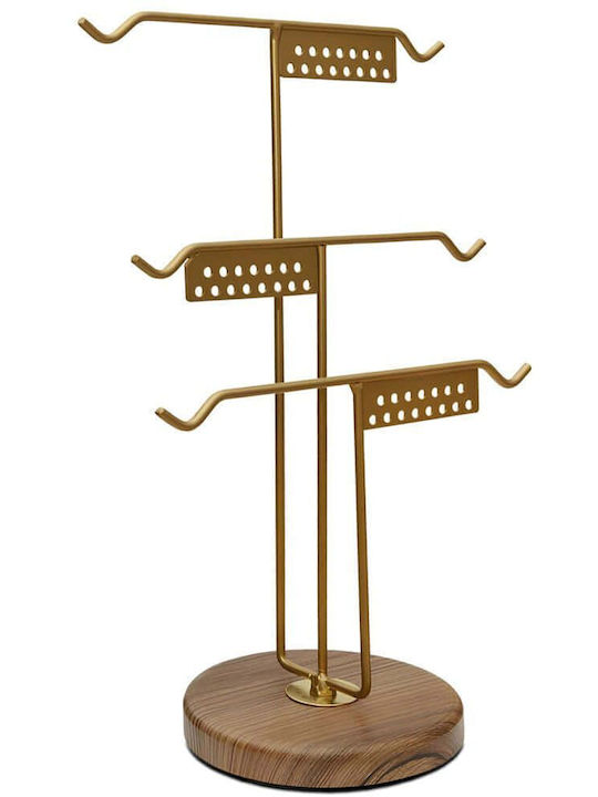 Βάση Κοσμημάτων 968hbr1208 25x39cm Gold-natural Aberto Design Μέταλλο Ξύλο