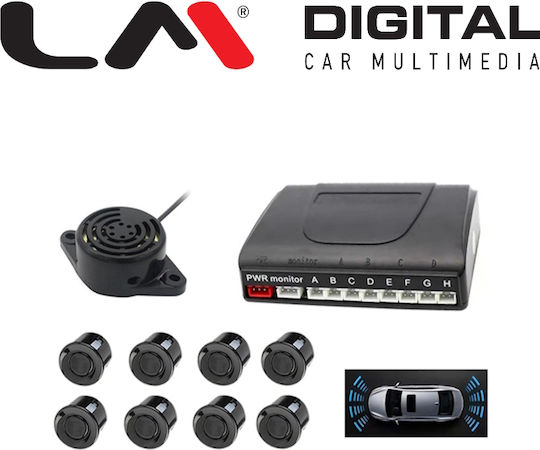 LM Digital Car Parking System with Buzzer and 2 Sensors 22mm in Black Color