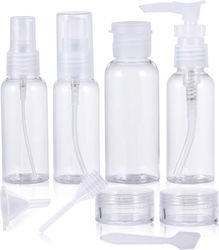 Set de Containere Cosmetice Tecos Material Plastic Transparent 9 Piese Kit Ideal pentru Călătorii