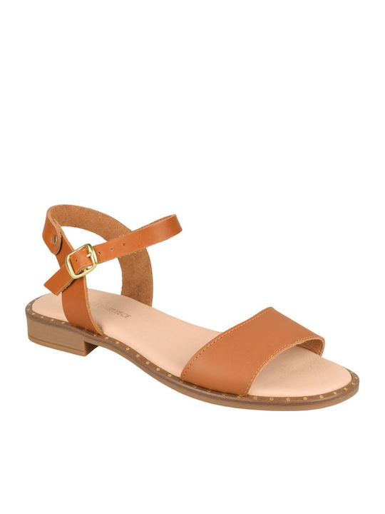 Yfantidis Sandale Casual Damă De Piele Tabac