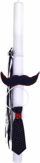 Nstnastasia Baptism Candle Blue White Red Mustache Tie 0584