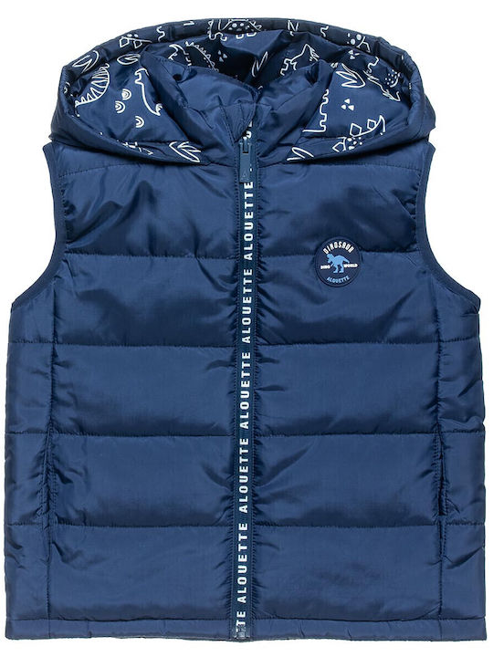 Παιδικό Casual Μπουφάν Αμάνικο με Κουκούλα Navy Μπλε