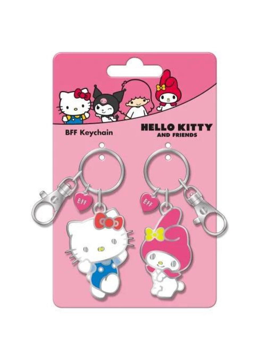 9090 HELLO KITTY Keychain 2種セット Hello Kitty & Friends Hello Kitty & Melody Duo Set Metal