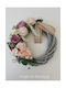 Decorative Wreath "Grey Pink-White Flowers"