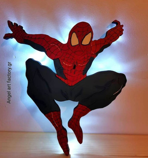 Ξύλινο Φωτιστικό Τοίχου "spiderman'
