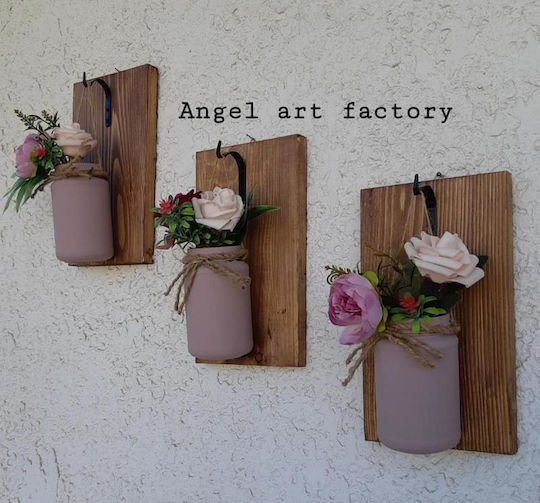 Decorative Wooden Wall Hanging "Jar Nude Flowers"