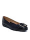 Leather Women's Ballerina Shoes Black