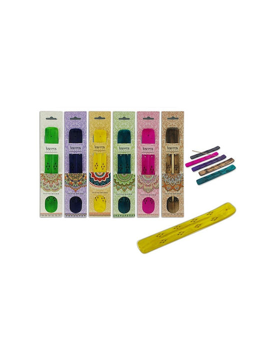 Suport din lemn pentru bețișoare parfumate Handmade Arbore Verde Multicolor