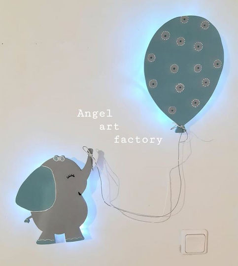 Aplica de perete din lemn "Elefant cu balon"