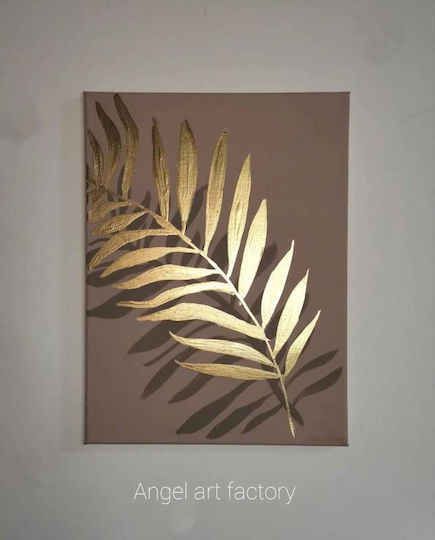 Πίνακας Gold Tropical Leaves