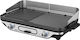 Primo PRBQ-40498 Tabletop Electric Grill Smooth and Ribbed Plate 2400W Inox with Adjustable Thermostat 41.8cmx37.3cmcm