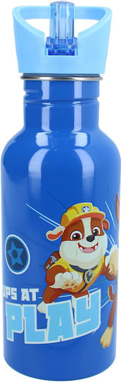 Paw Patrol Kinder Trinkflasche Paw Patrol Rostfreier Stahl mit Stroh 500ml (Verschiedene Designs oder Farben)