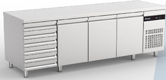 Inomak Commercial Pizza Refrigerator with 3 Doors L254xD80xH87cm
