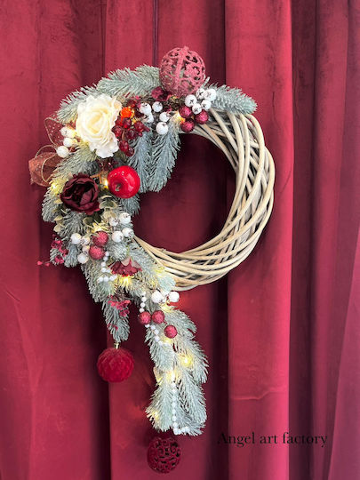 Weihnachtsdekoration Kranz Beleuchtet mit Durchmesser 55cm.