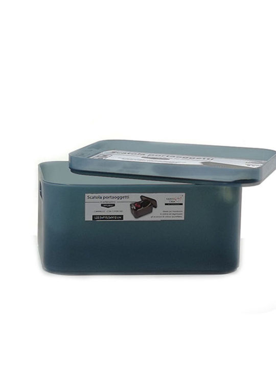 General Trade Storage Basket with Lid Blue 22.5x15.5x12cm 1pcs