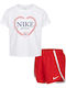 Kinder-Set mit Shorts Dri-Fit Sommer 2Stück Weiß Game Swoosh Match