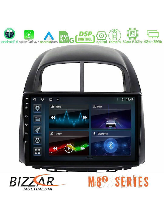 Bizzar Sistem Audio Auto pentru Daihatsu Sirion Subaru Justy 2008-2010 (Bluetooth/USB/WiFi/GPS/Apple-Carplay/Android-Auto) cu Ecran Tactil 10"
