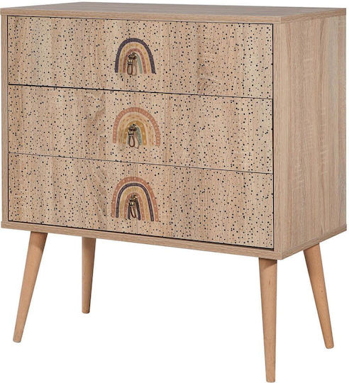 Comodă pentru copii cu 3 sertare 80x40x89buc