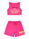 Kids' Set with Shorts Summer 2pcs Fuchsia Print
