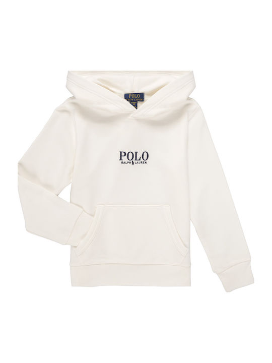 Kinder-Sweatshirt mit Kapuze und Taschen Weiß