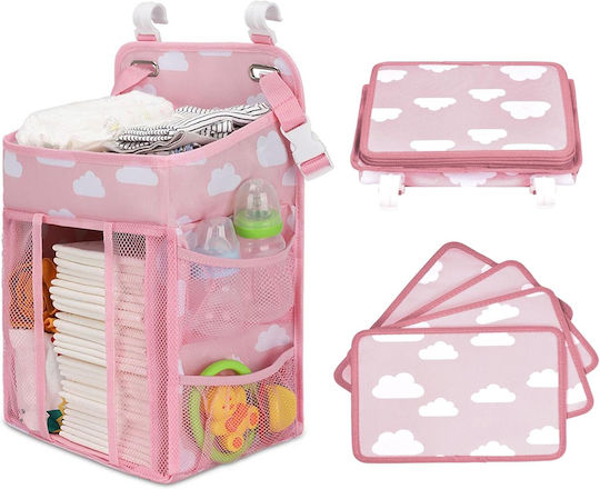 Organizator pentru Pătuț Tecos Scutece Accesorii Alte Esențiale Creștere Bebeluș 43x28x20cm Opțiune de Agățare Pătuț Roz