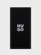 Hugo Stacked Logo Βαμβακερή Μαύρη 180x90εκ.
