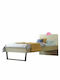 Kinderbett Klassisch Einzeln Beige für Matratze 90x200cm