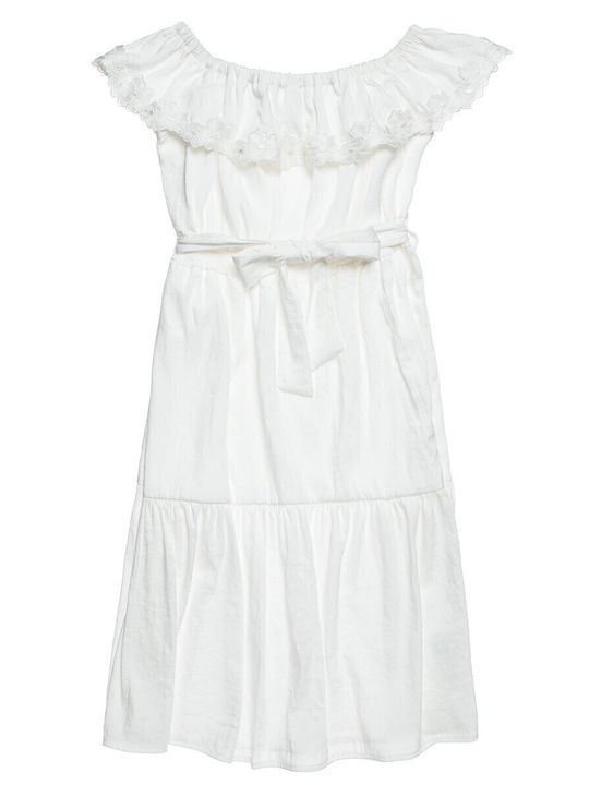 Alouette Children's Dress Lace White