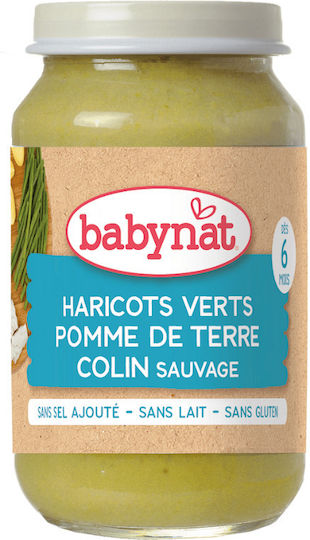 Babybio Frucht-Gemüse-Püree mit Geschmack Wilder Kabeljau - Grüne Bohnen & Kartoffeln 200gr für 6+ Monate