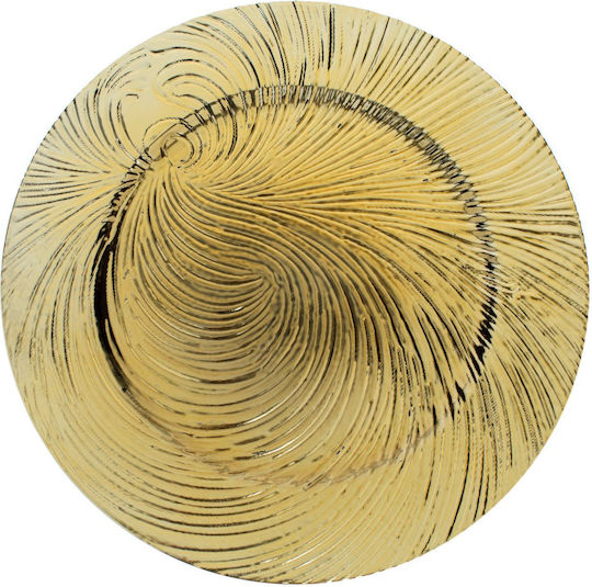 Dekorative Platte Rund Kunststoff Gold 1Stück 33x33x1.5cm