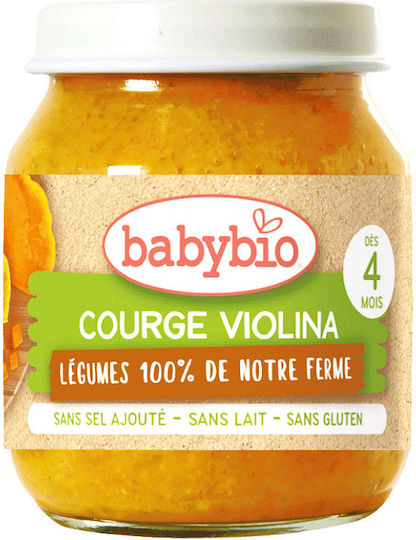 Babybio Frucht-Gemüse-Püree mit Geschmack Süßer Kürbis 130gr für 4+ Monate
