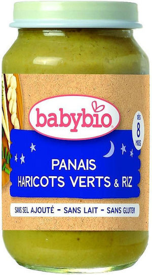 Babybio Fruit-Vegetable Puree with Flavor Parsnip - Green Beans & Rice 200gr for 8+ Months