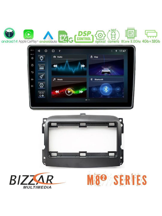 Bizzar Ηχοσύστημα Αυτοκινήτου για Fiat 500L 2012-2018 (Bluetooth/USB/WiFi/GPS/Apple-Carplay/Android-Auto) με Οθόνη Αφής 10"