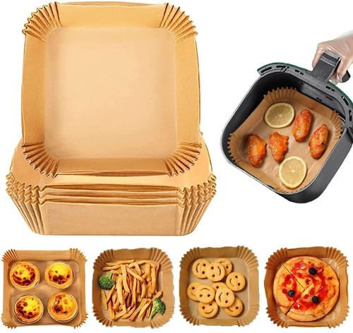 Hârtii de Copt Antiaderente pentru Air Fryer 20x20cm 50 Bucăți