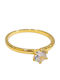 Prince Silvero Ring with Zircon made of Silver Gold Plated