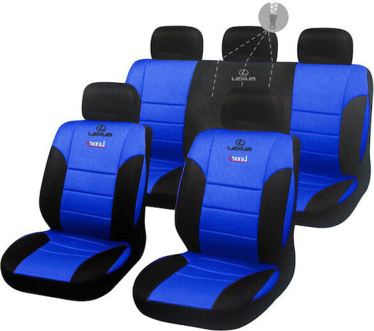Takeposition Set Huse Auto 9buc Piele sintetica Albastru / Negru